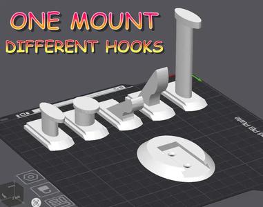 Modular wall hook system   