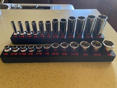 Icon 3/8" Imperial Socket Gridfinity (Short &Deep)