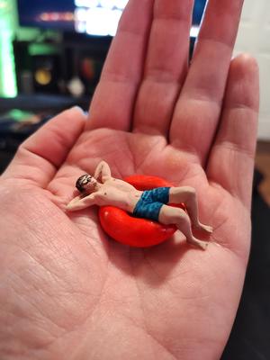 Little Dude on a Pool Float