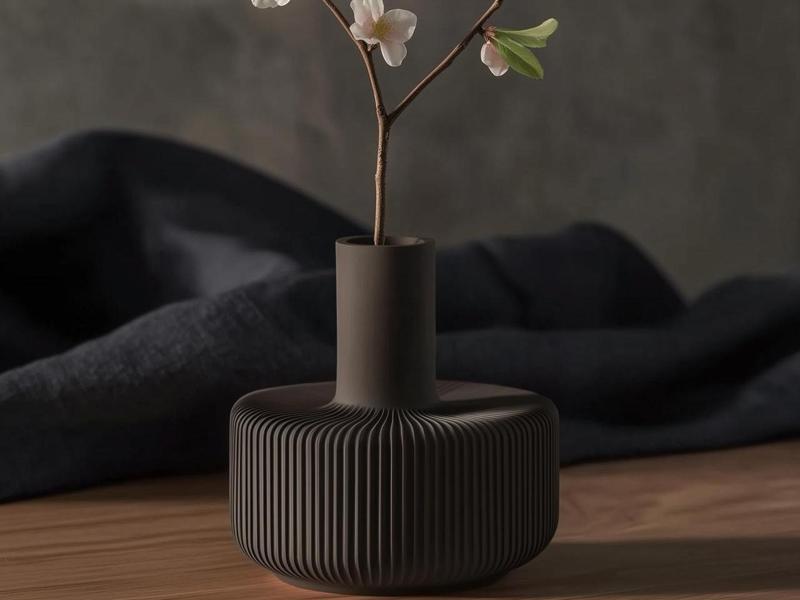 Kanso Ribs Vase – Minimalist Japandi Decor