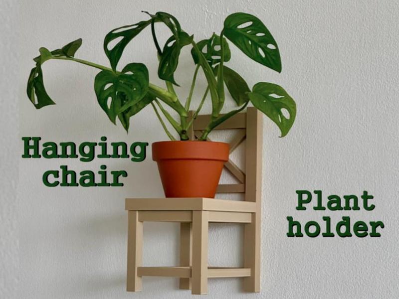 Hanging Chair Plant Holder Wall-Mountable/standing