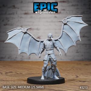 Winged Glider Pilot Levi / Steampunk Construct / War Tech / Battle Robot / Flying Cyberpunk Soldier