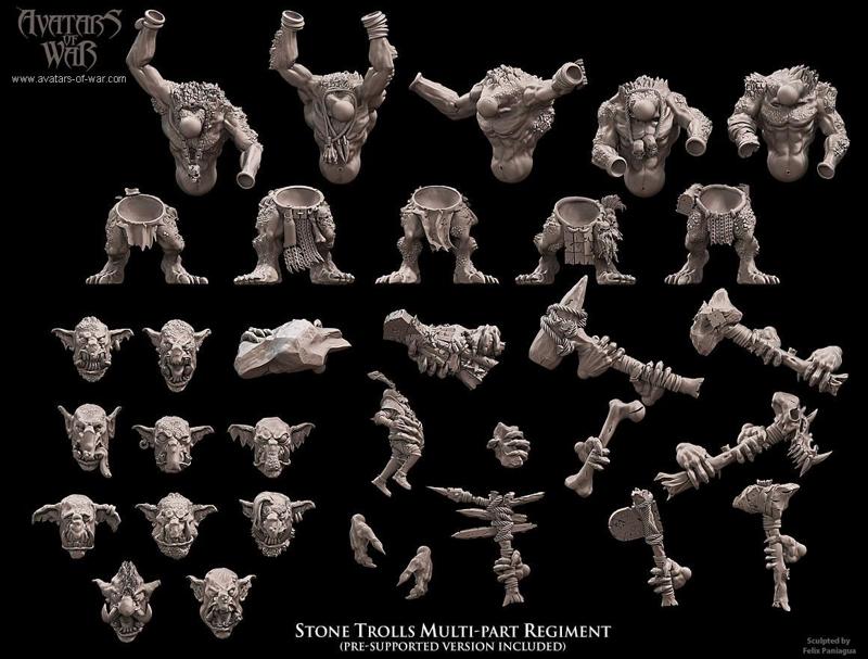 Stone Trolls multi-part regiment