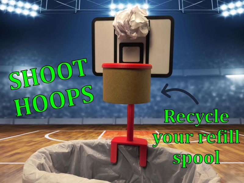 Trashcan Basketball Hoop – made with refill spool