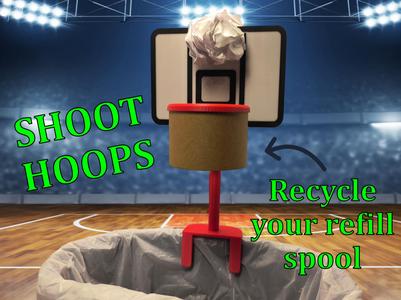 Trashcan Basketball Hoop – made with refill spool