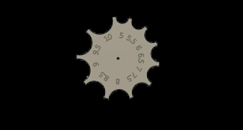Template for radius R5 – R10, external and internal.