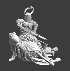 Teutonic Knight with downed horse