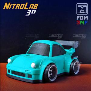 Cartoon Widebody Sportscar for FDM and Resin printers