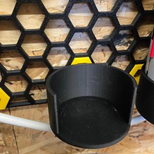 Parametric HSW Round can/botte/etc. Holder for Honeycomb Storage Wall (2 x HexPeg) (Fusion 360)