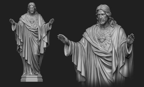 Jesus with a Sacred Heart Statue 4