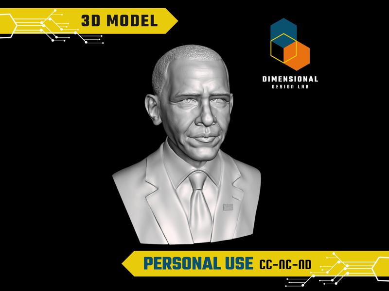 Barack Obama – High-Quality STL File for 3D Printing (PERSONAL USE)
