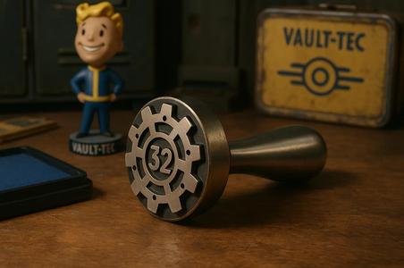 Fallout-inspired Vault 32 Stamp