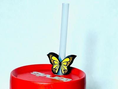 Butterfly Stanley Straw Charm