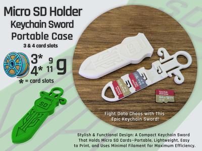 Micro SD Keychain Sword Portable Storage Case