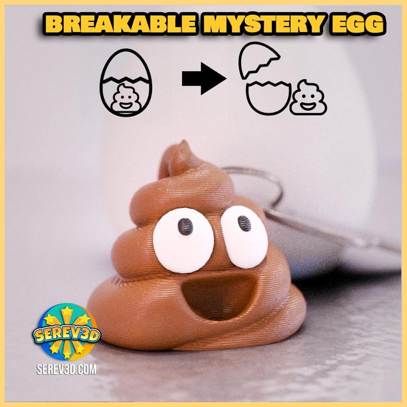 Poop Emoji Keychain in Breakable Mystery Easter Egg – Serev3D free stl