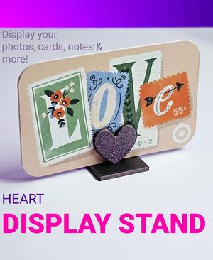 Heart display stand | Holder for photos, cards, notes and more! | Cute love theme accessory