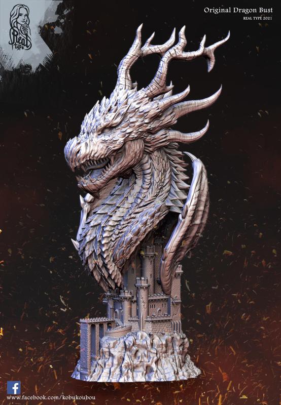 Dragon on Castle Model