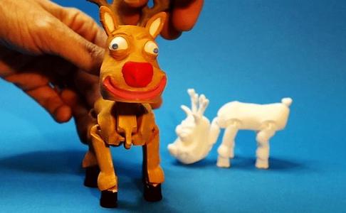 articulated rudoph printed in place without support