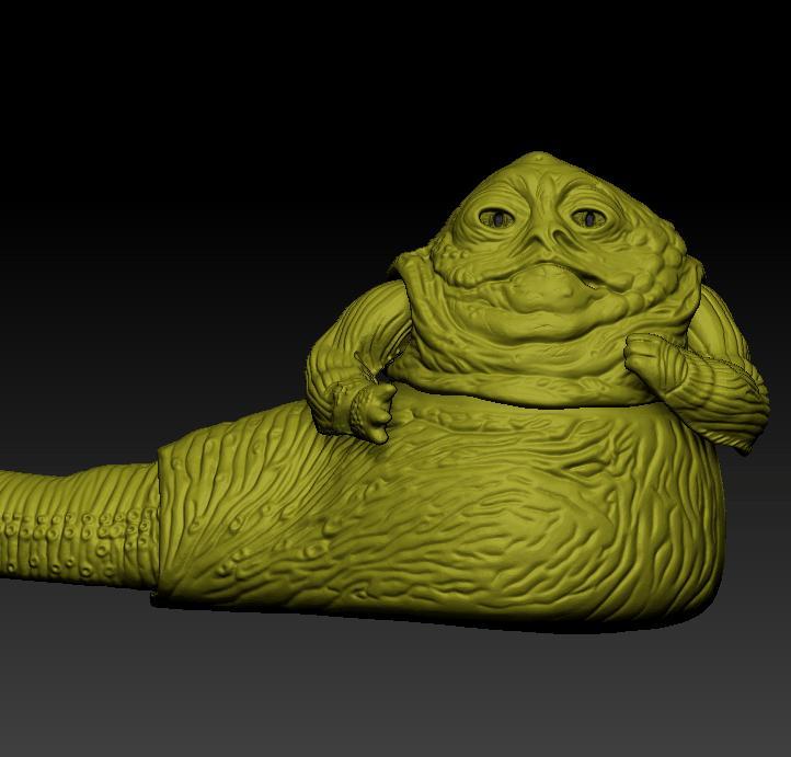 STAR WARS .STL JABBA THE HUTT .3D ACTION FIGURE .OBJ KENNER STYLE.