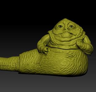 STAR WARS .STL JABBA THE HUTT .3D ACTION FIGURE .OBJ KENNER STYLE.
