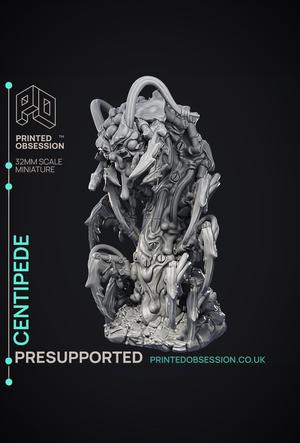 Scrap Centipede - Scrap Monster - PRESUPPORTED - Illustrated and Stats - 32mm scale