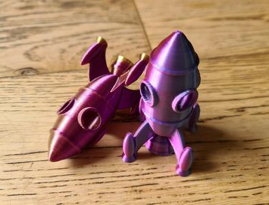 No Supports Easy Print Rocky The Small Rocket Ship Calibration Test Settings  Not a Benchy or Cube Spaceship Space Ship NASA Spacex Lunar Retro