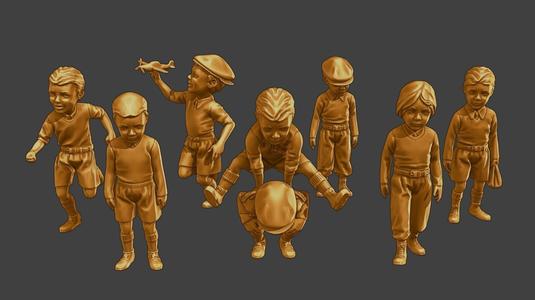 ww2 Casual Little Boy CLB1 Pack 1 3D Model Collection