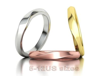 Mobius Wedding Band Twisted Spiral Ring 3D model