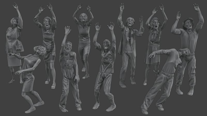 Casual Zombie CZ4 Pack 1 3D Model Collection