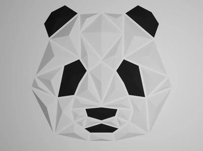 Geometric Panda – 3D Wall Art