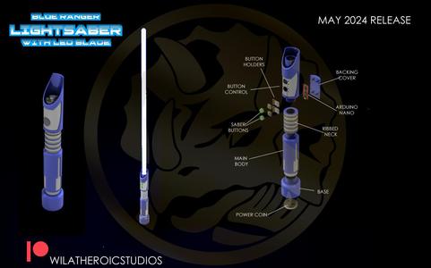 Blue Ranger Lightsaber with LEDs