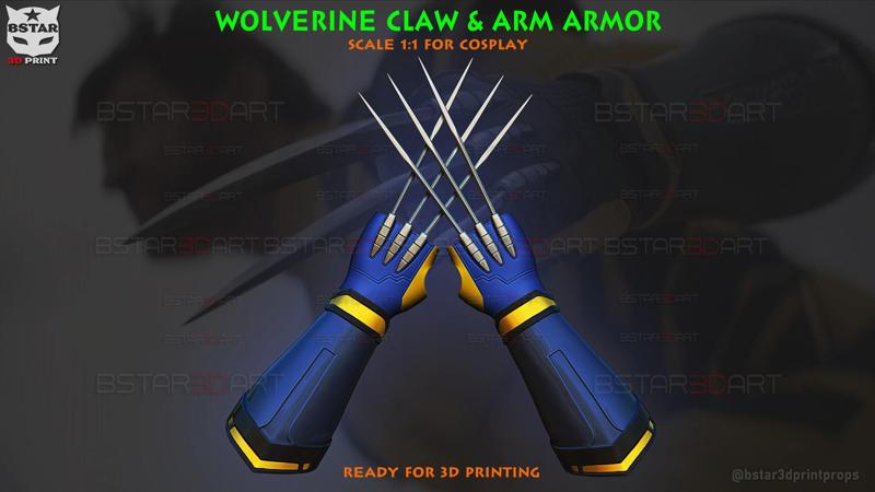 Wolverine Gloves Claw And Arm Armor – Marvel Cosplay 3D Model Collection