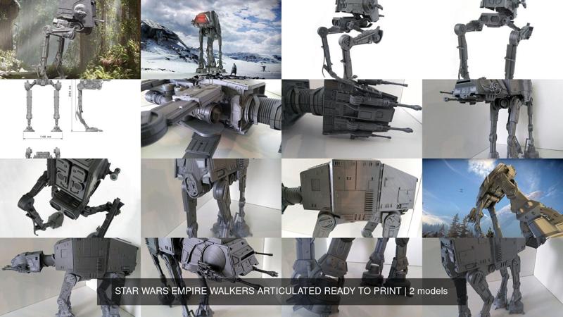 STAR WARS EMPIRE WALKERS ARTICULATED READY TO PRINT 3D Model Collection