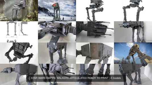 STAR WARS EMPIRE WALKERS ARTICULATED READY TO PRINT 3D Model Collection