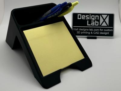 Tilted Pen & Sticky Note Holder - designx-lab.com