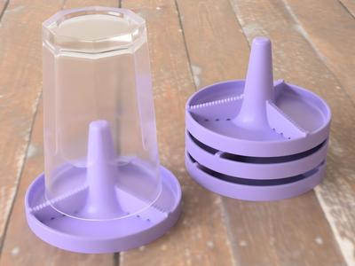 DripDock: Stackable Drying Rack (V2, Solid center)