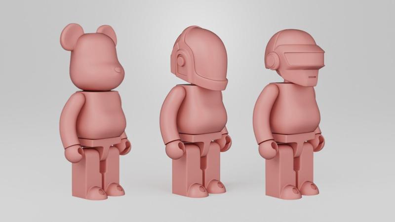 Bearbrick Daft Punk 280mm Pack 3D Model Collection
