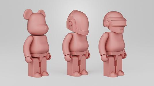 Bearbrick Daft Punk 280mm Pack 3D Model Collection