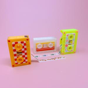 Retro Cassette Tape Dispenser – For Washi & Masking Tape, Built-In Cutter, and Front Plate Options