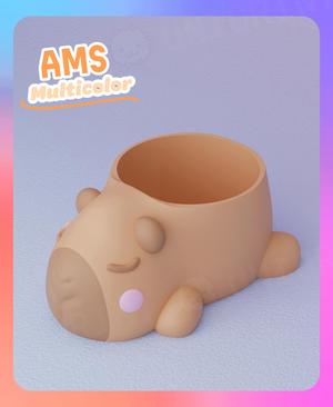 Sleepy Capybara Planter (Mulitcolor)