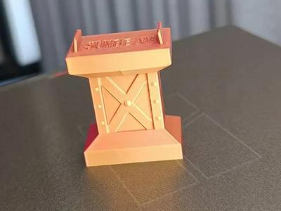 Train track toy pillars, posts, support columns, cargo box trailer, freight car, trailer