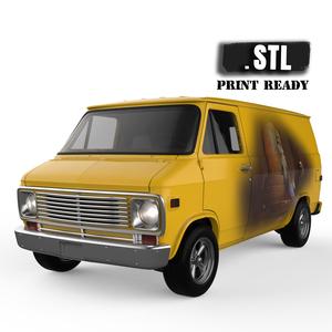 Retro Chevy vandura G10 gen3 shorty 3d printing car STL file