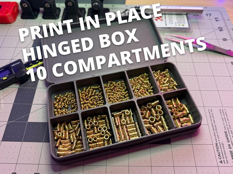PRINT IN PLACE Large Hinged Box – 10 Compartments