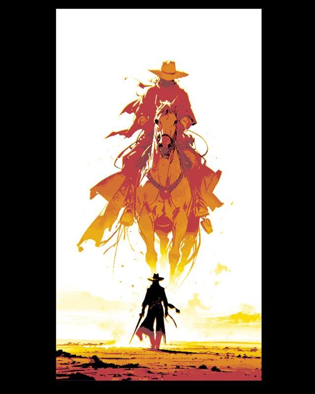 The rider in the sands – mirage of the hero cowboy – Hueforge art