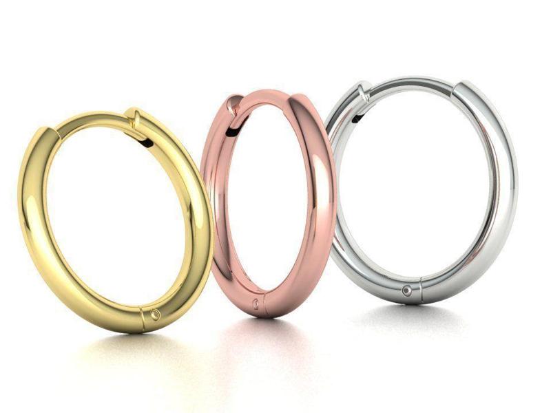 Round Hoop Earrings 3dmodel 12mm inner diameter
