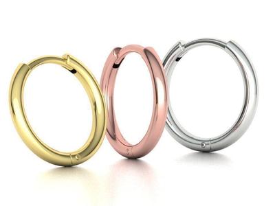 Round Hoop Earrings 3dmodel 12mm inner diameter