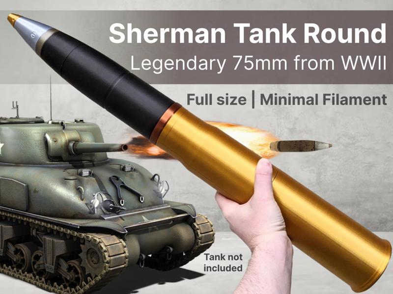 WWII Sherman M4 Tank Shell | Full-size, only 600g
