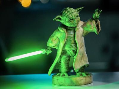 Yoda with real LIGHTSABER