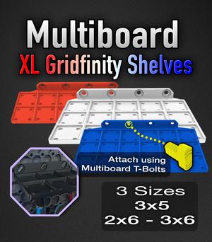 MultiBoard Gridfinity Shelves 3×4, 3×5, 2×6, 3×6