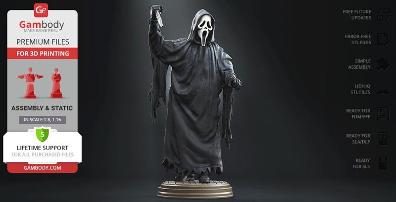 Ghostface Scream STL files for 3D Printing | Assembly Model